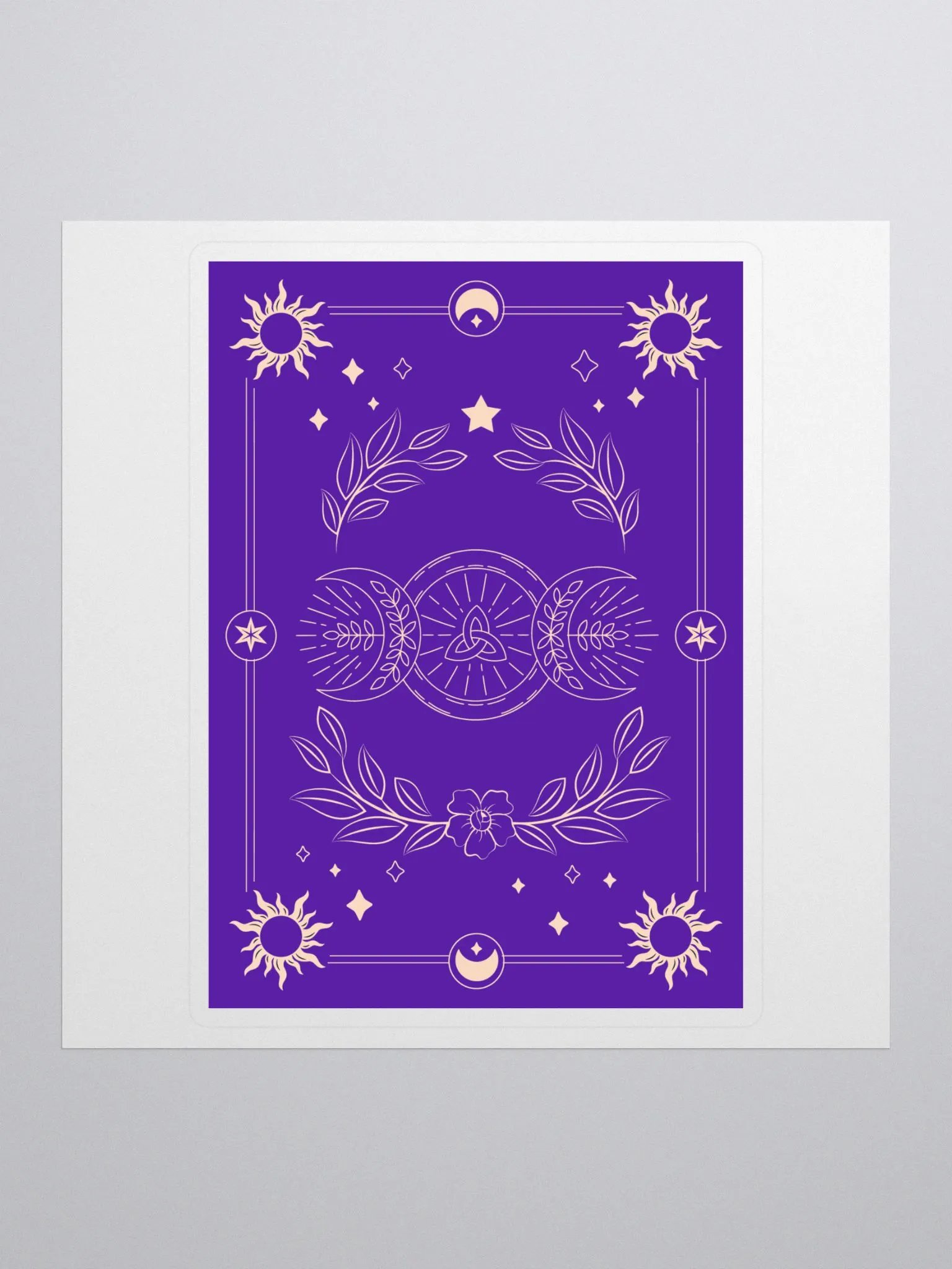 Maiden Mother Crone Purple Tarot Card 5"x5" Sticker product image (1)
