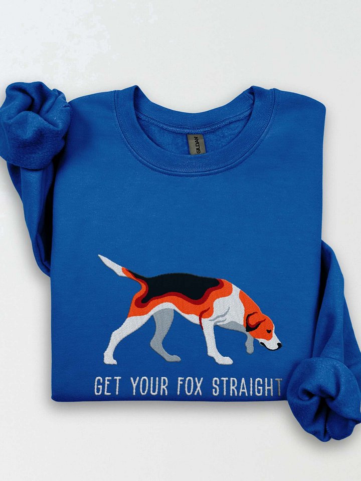 Get Your Fox Straight Sweatshirt (Embroidered) of an American Foxhound(Tricolor) product image (1)