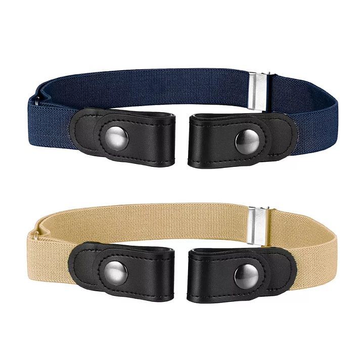 Buyless Fashion Kids Boys No Buckle Adjustable Belt Up to 30 In 2 Pack product image (1)