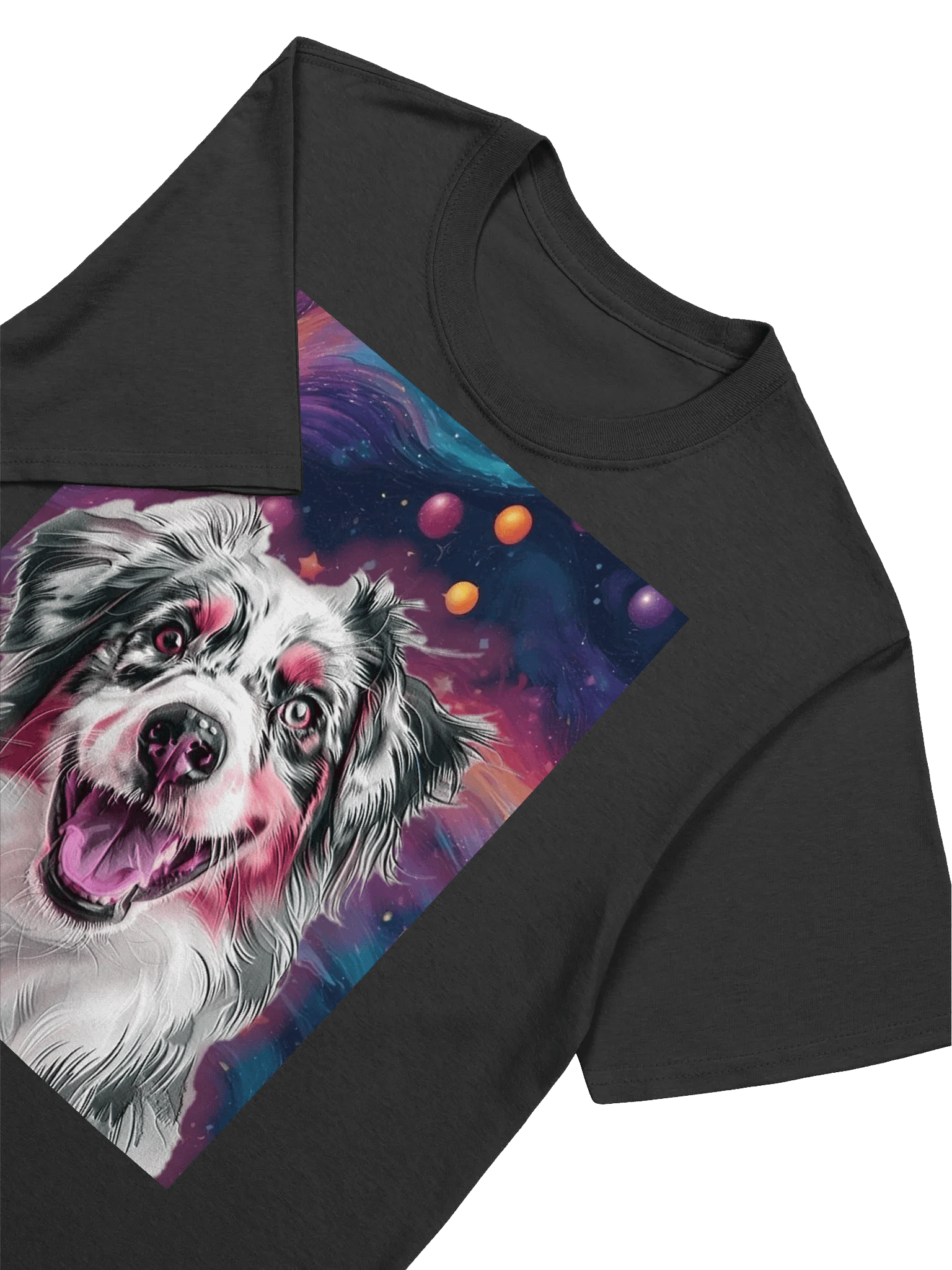 Australian Shepherd Cosmic Swirl Impressionist Dog Art T-Shirt product image (3)