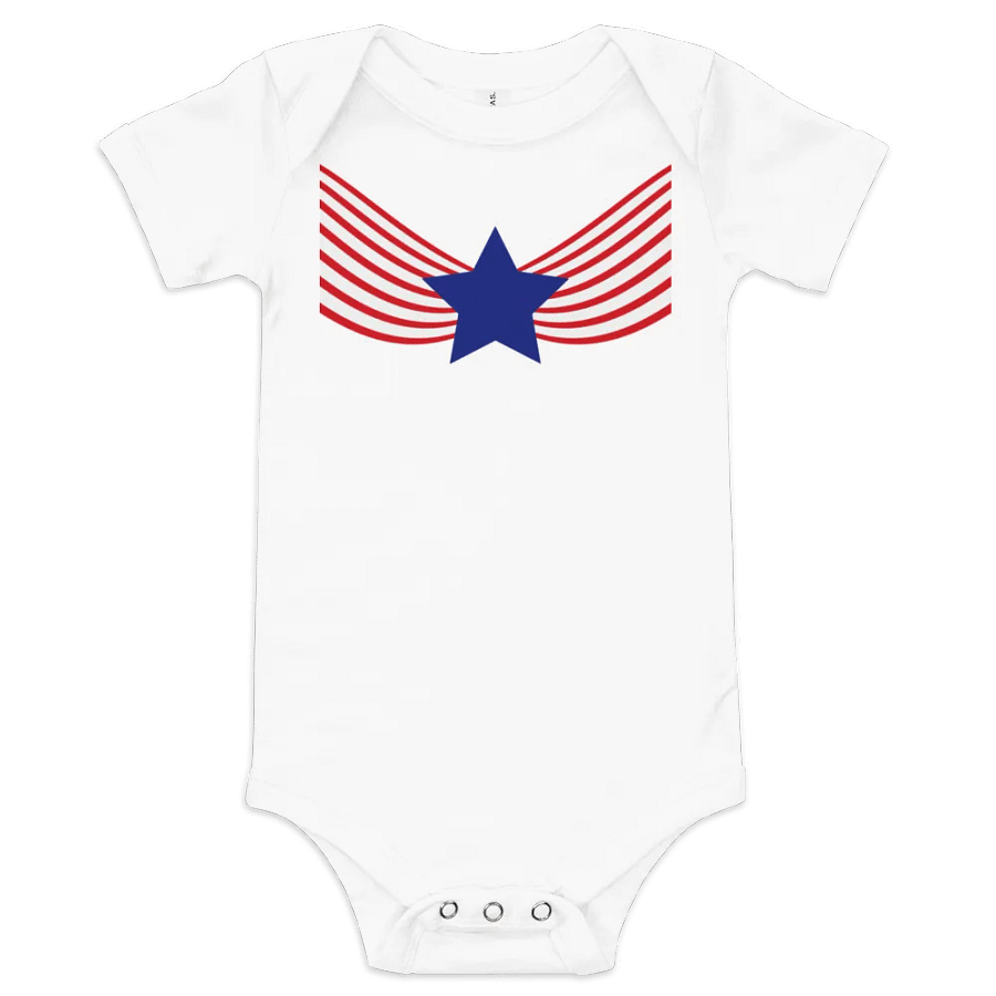 Stars & Stripes Curly Angel Wings Onesie product image (4)