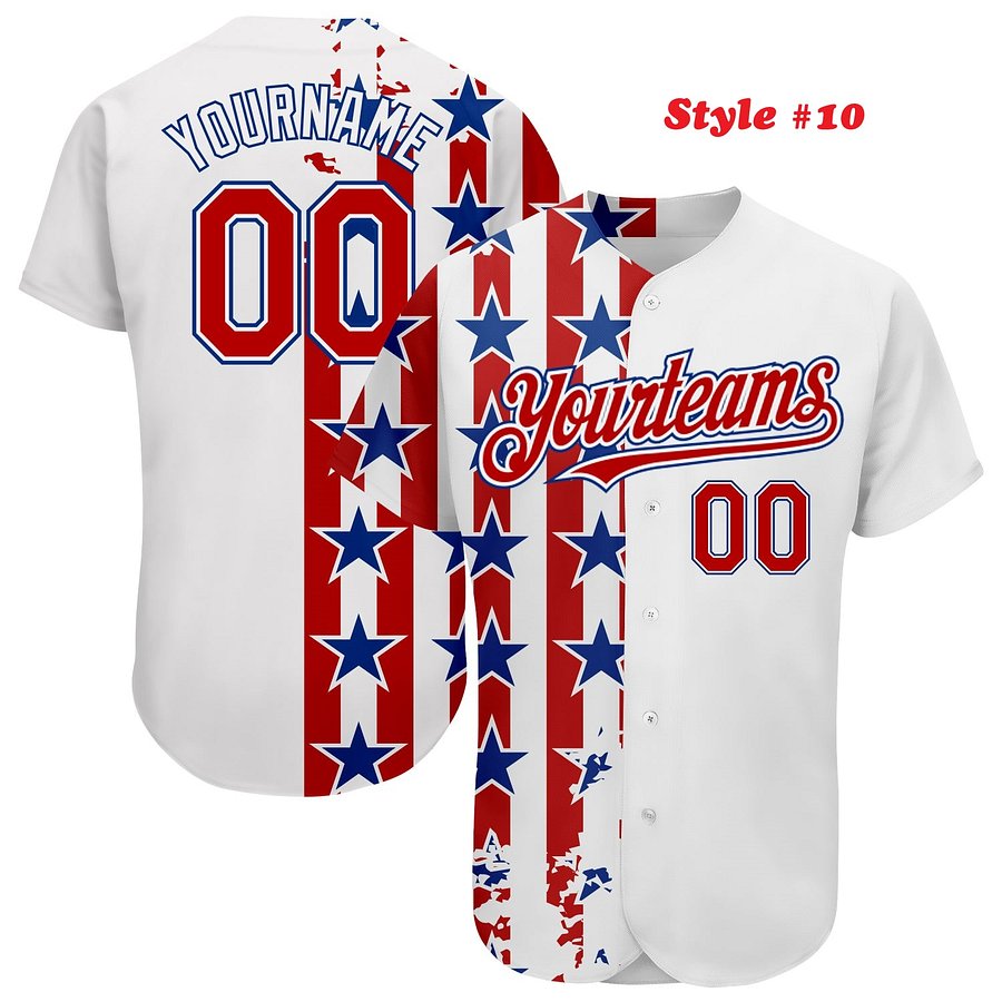 Authentic Baseball Jersey, Custom Baseball Jersey, Personalized Sport Jersey, Colorful, Flowers, Number, Logo, American Star product image (188)