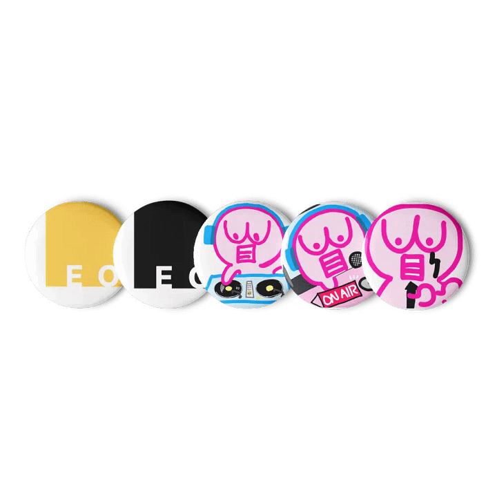 Larger Pin Buttons: 2 Logo and 3 Stamps for Membership product image (1)