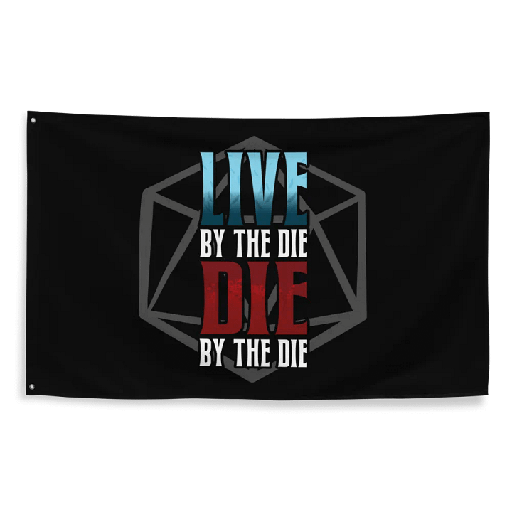 Live by the Die, Die by the Die Horizontal Flag (Black) product image (2)