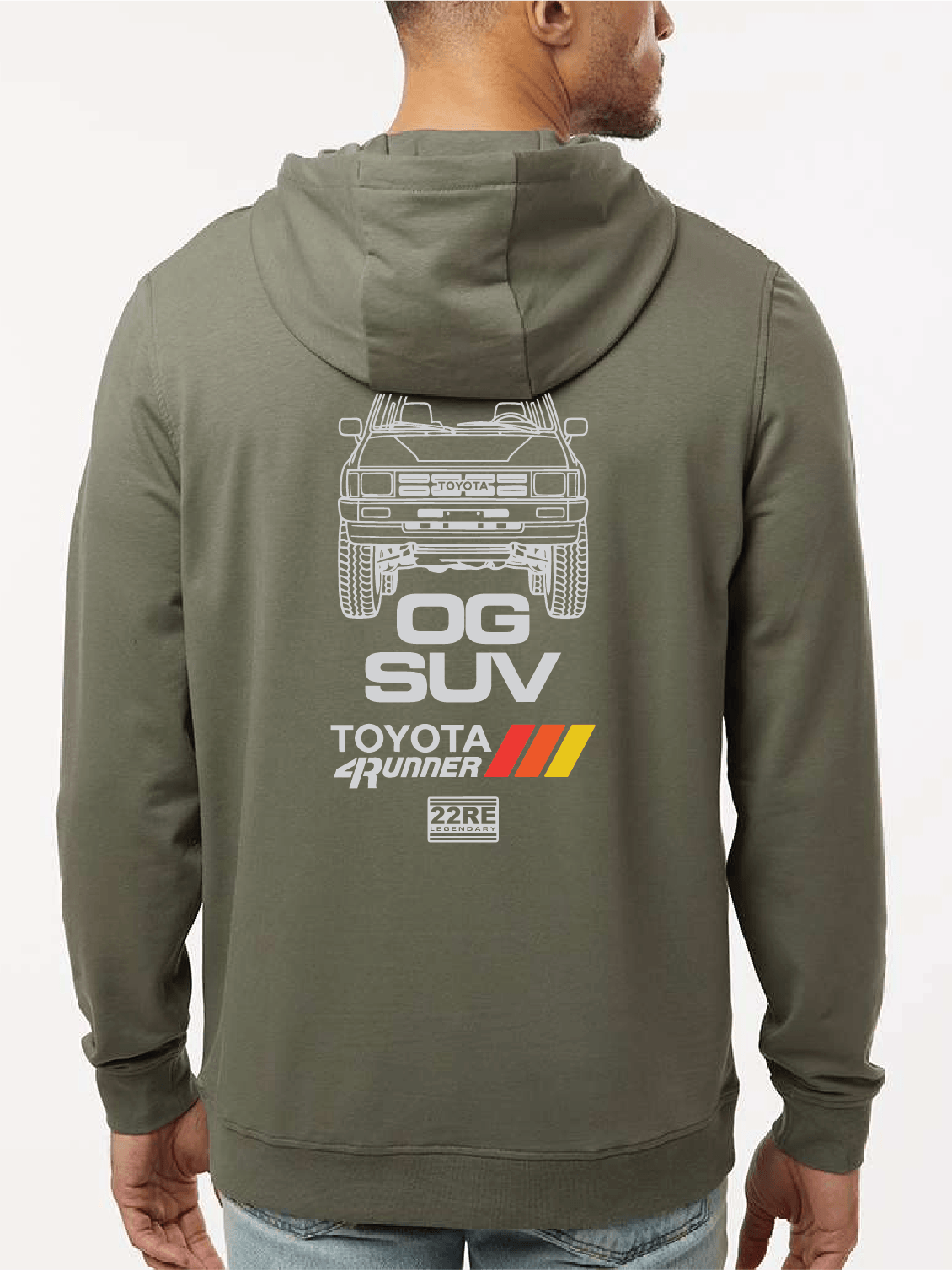Vertical Unisex Premium Hoodie - Olive/White product image (1)