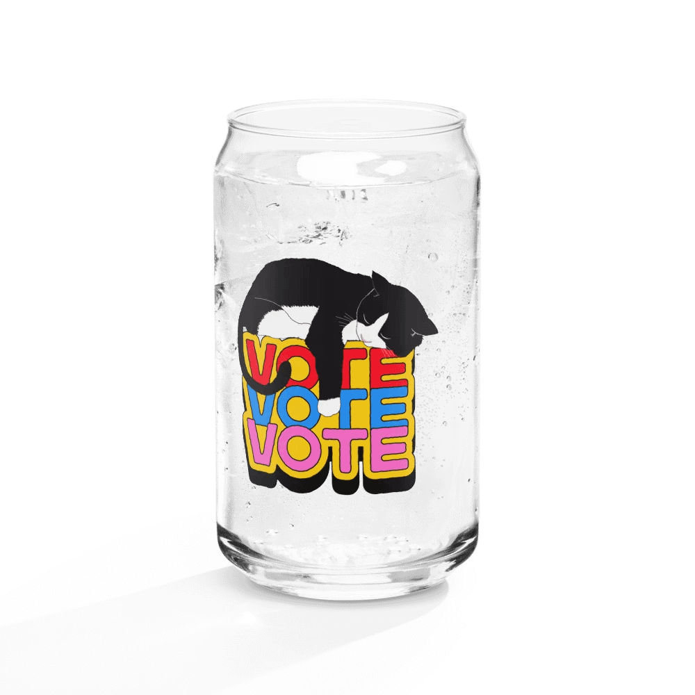 Slumbering Cat Vote Can-Shaped Glass product image (7)