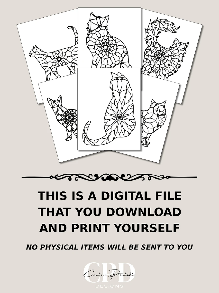Printable Cat Kaleidoscope Coloring Pages product image (3)