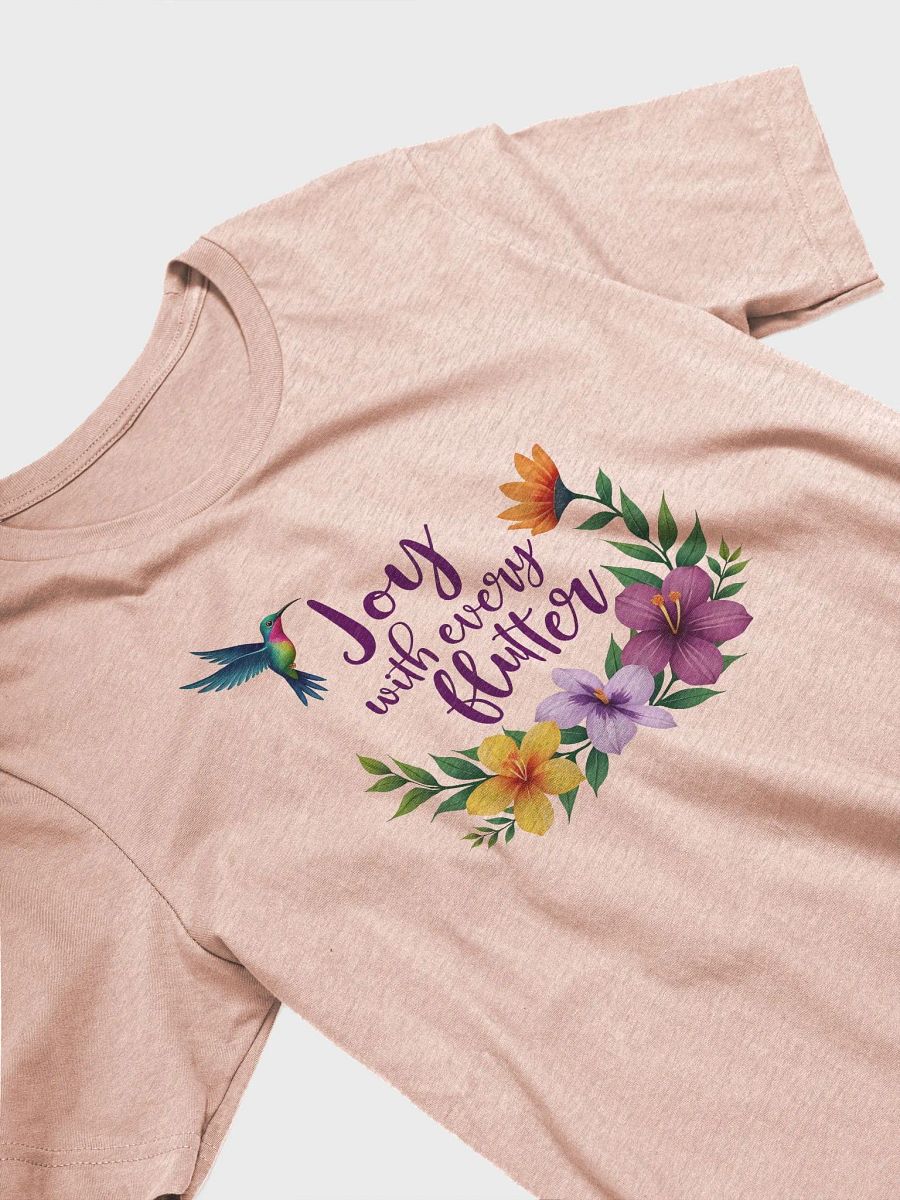Joyful Flutter Hummingbird T-Shirt, Floral Nature Tee, Inspirational Boho Shirt, Bird Lover Gift, Vibrant Wildflower Design product image (3)