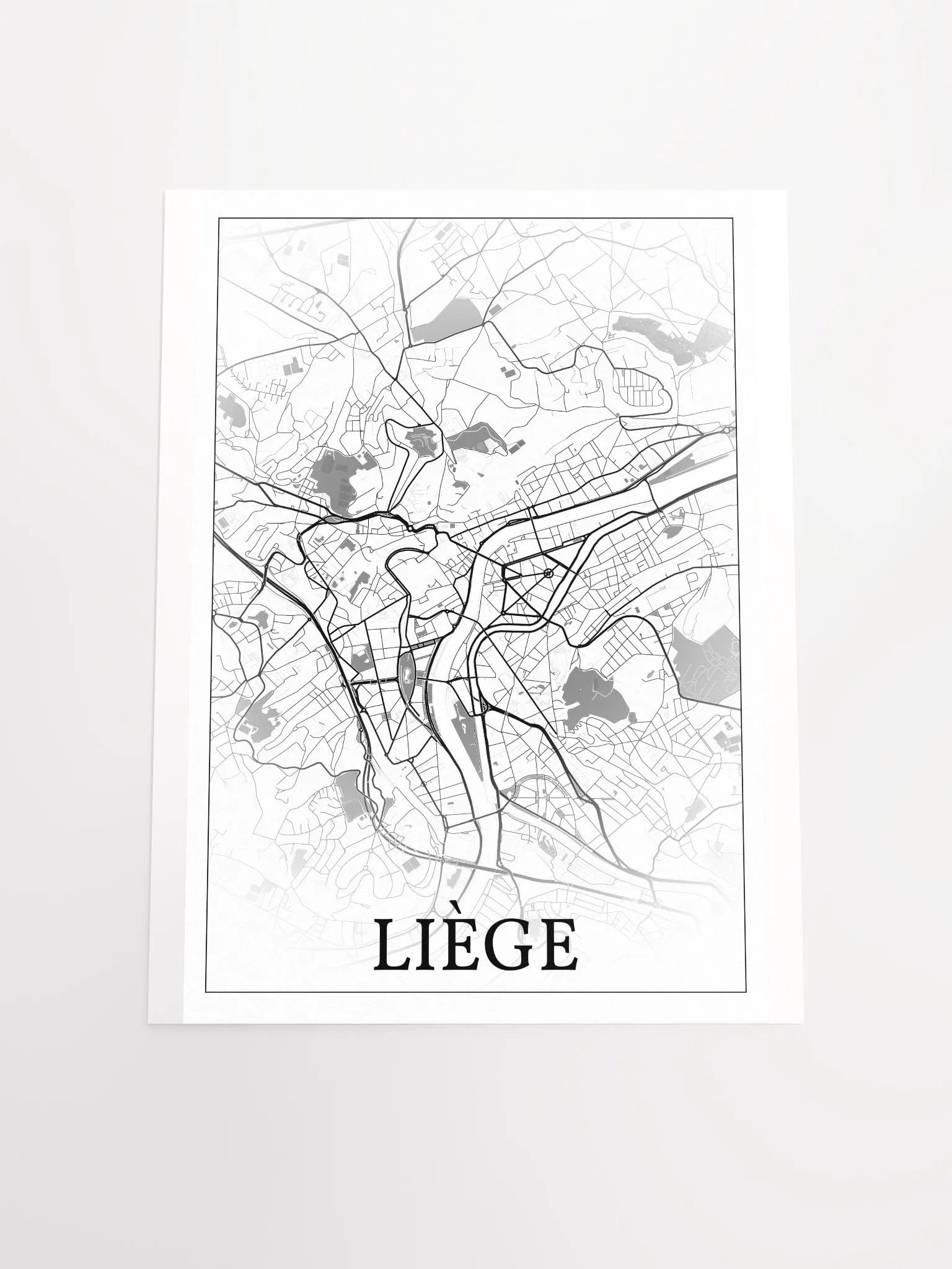 Liège, Belgium, city map print product image (19)