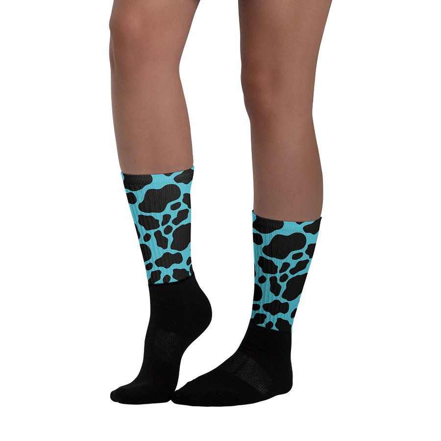 Cow Print Socks - Black & Blue product image (4)