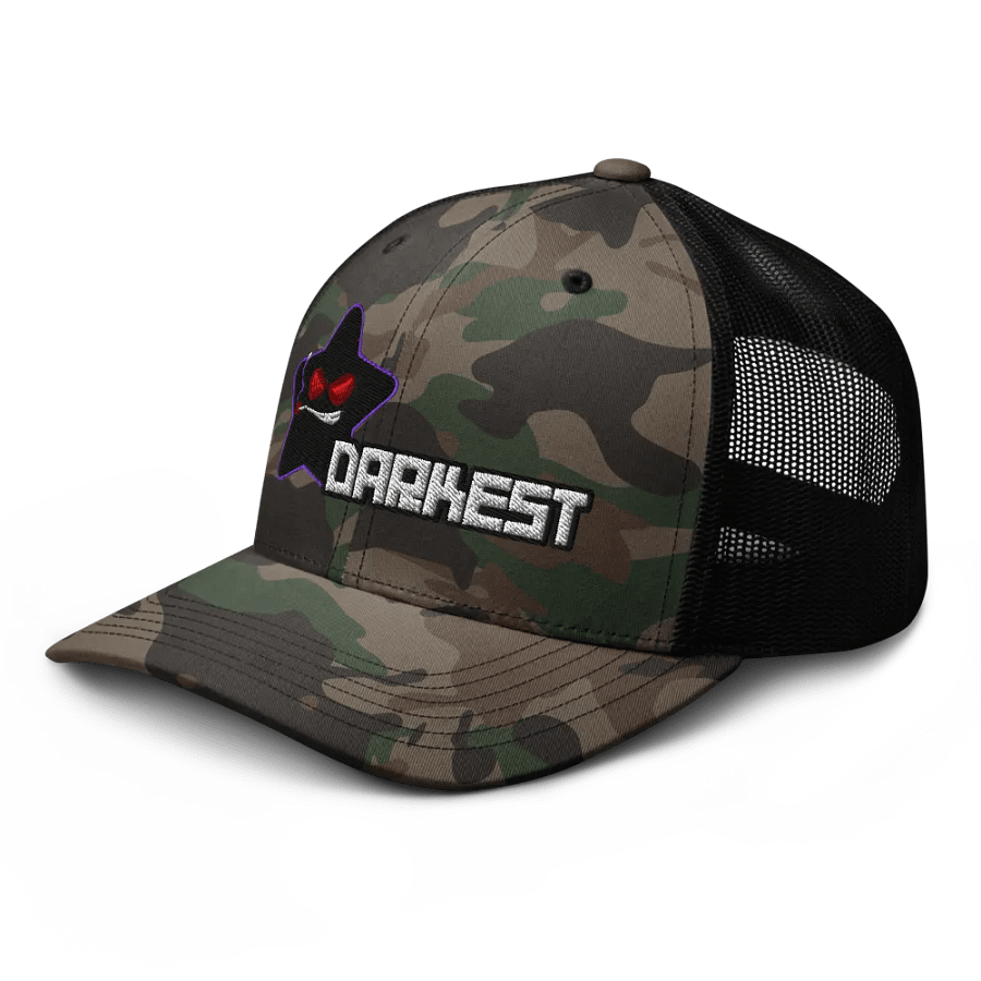Camo Darkest Puff Logo Trucker Cap product image (4)