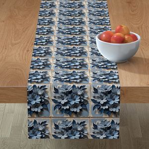 Seamless Pattern - Painted Floral Tile Pattern 1 in Shades of Blue and White product image (8)