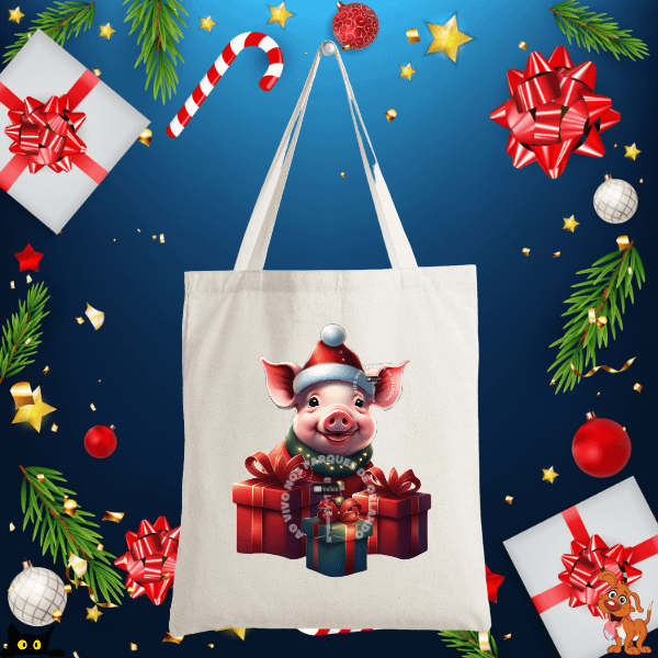 Tote Bag Christmas Pig product image (1)