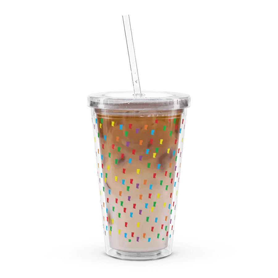 Confetti Double Wall Clear Plastic Tumbler (16oz.) product image (4)