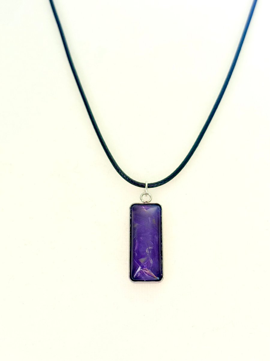 Electric Tide Pendant Necklace | Purple | Rectangle Cabochon | Monique Faella Designs™ | MFD-00146 product image (4)