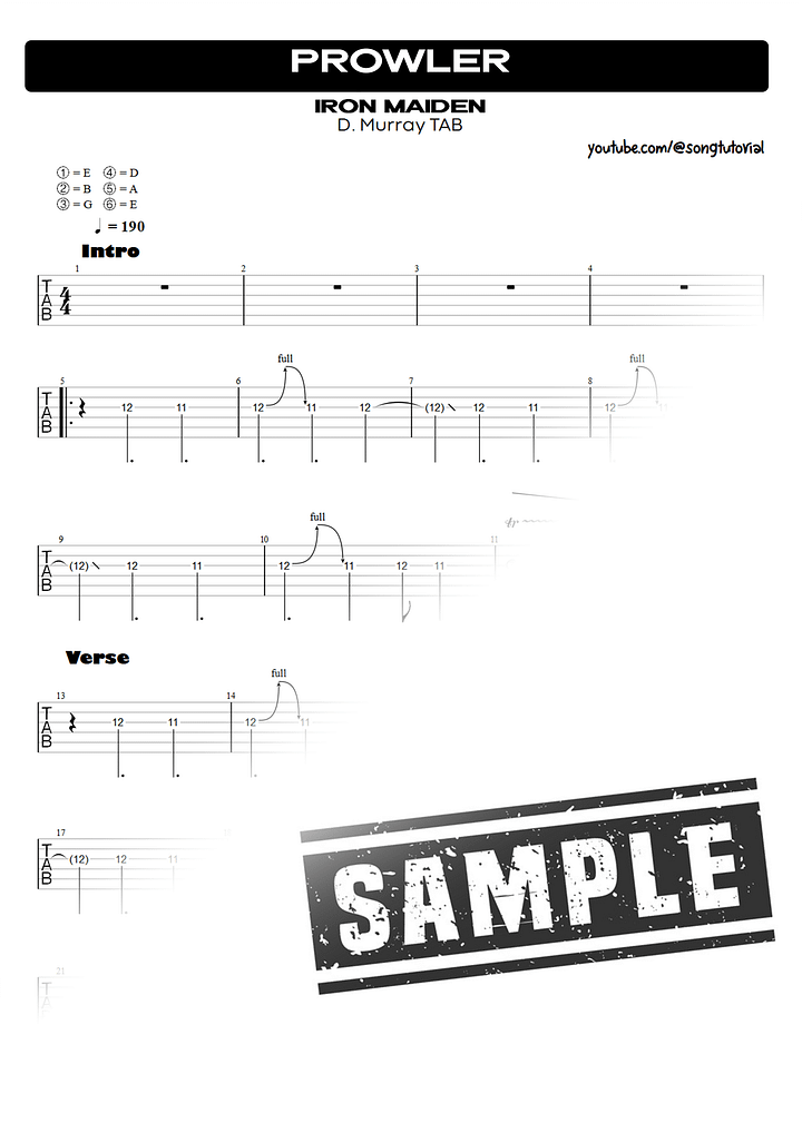 Prowler PDF TAB + Backing Track MP3 product image (2)