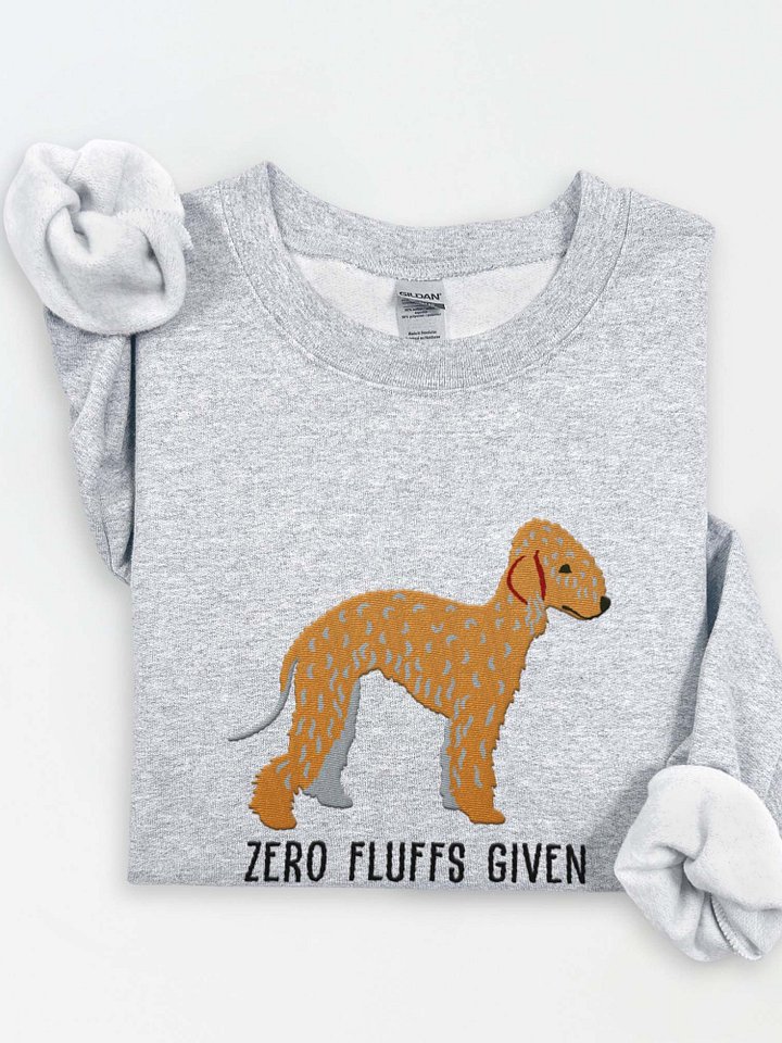 Zero Fluffs Given Sweatshirt (Embroidered) of a Bedlington Terrier(Tan) product image (1)