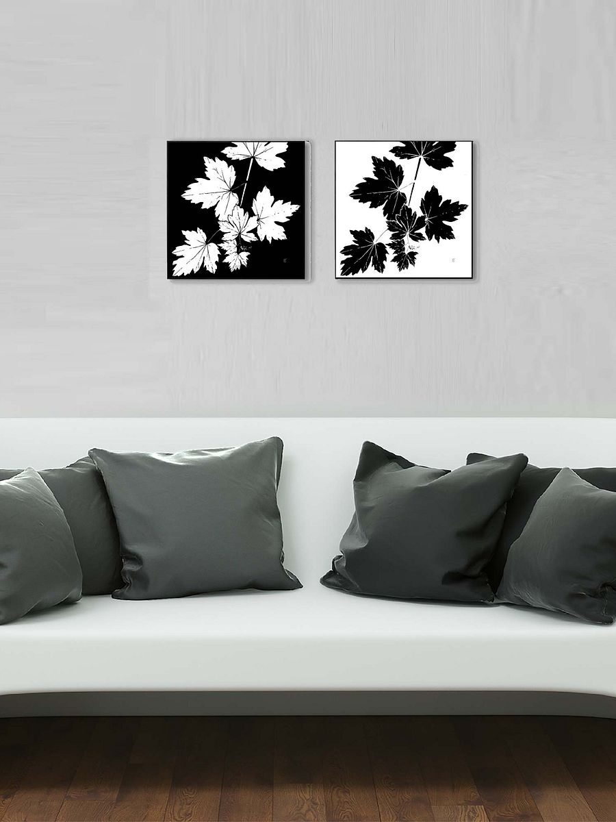Leafy Silhouette Canvas Print - Grape Leaves Dark product image (6)