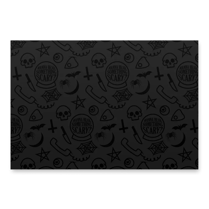 Something Scary Wrapping Paper - black on black product image (1)