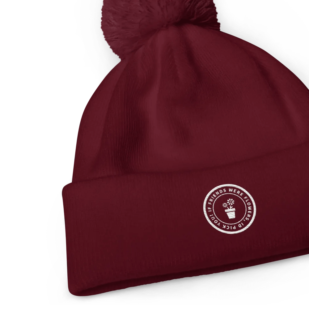 If Friends Were Flowers Pom Pom Beanie (Burgundy) product image (7)