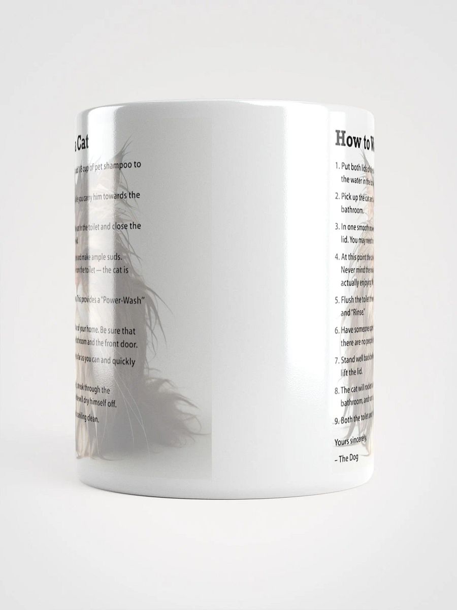 Hilarious Cat Washing Guide #Humorous Glossy Mug - White product image (5)