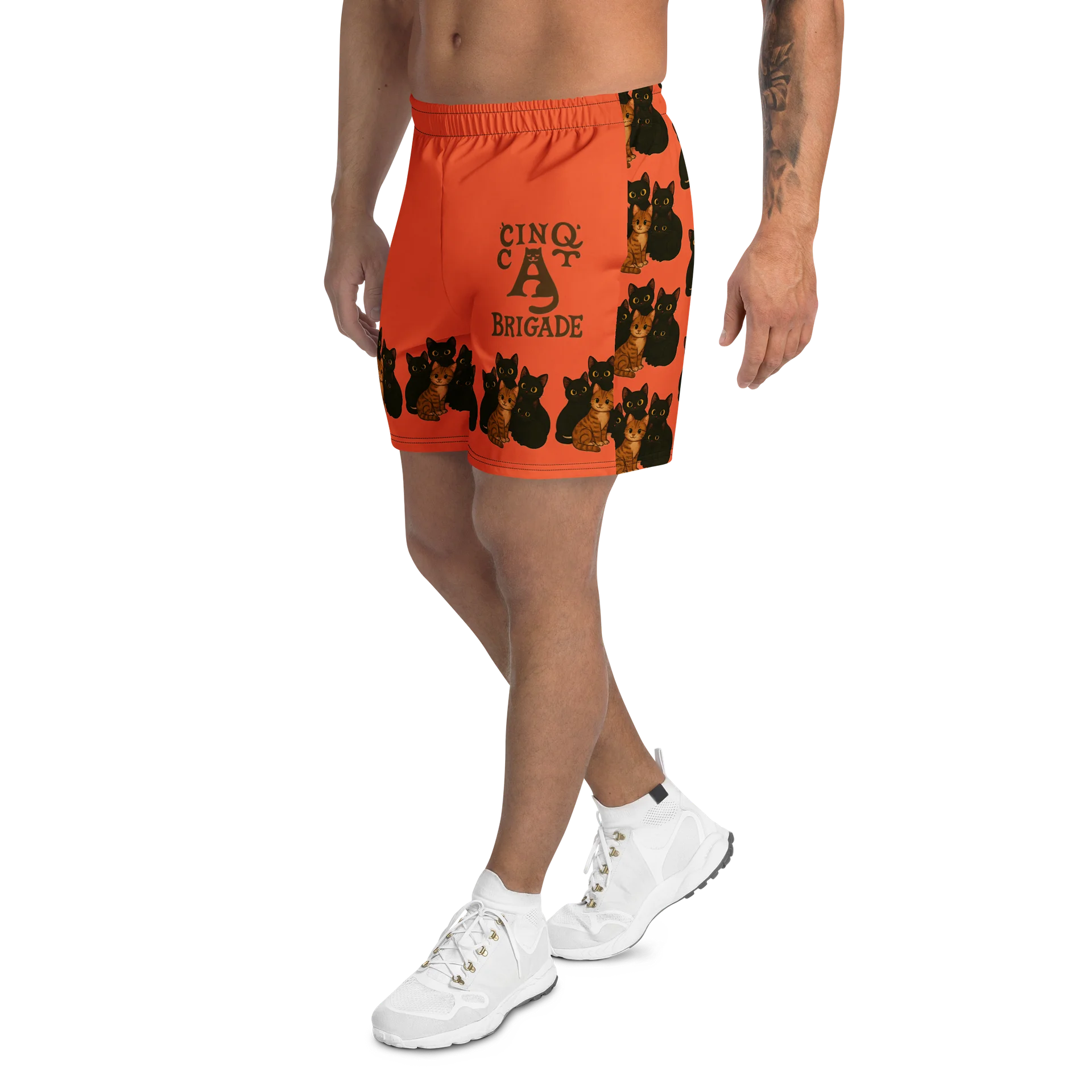 Flowing Orange kitty Athletic Shorts product image (3)
