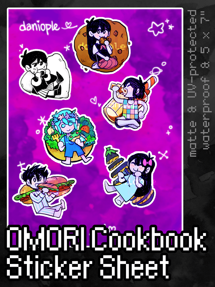 OMORI - Cookbook Sticker Sheet (Leftover Stock) product image (1)