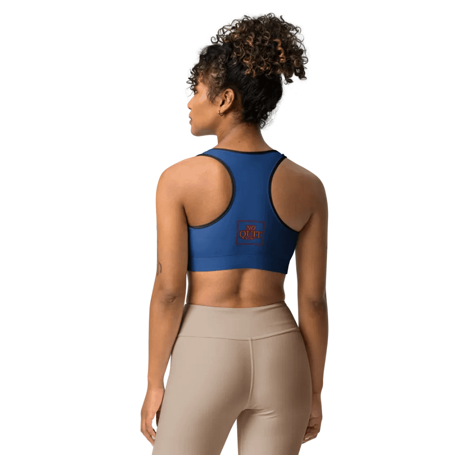 No Quit Club- Blue Moisture Wicking Sports Bra product image (12)