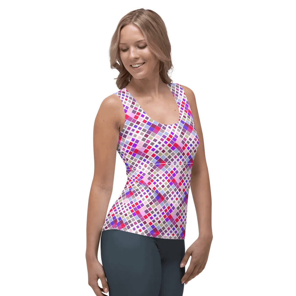 Colorful Square Pattern Design Tank Top - Ver 6 product image (4)