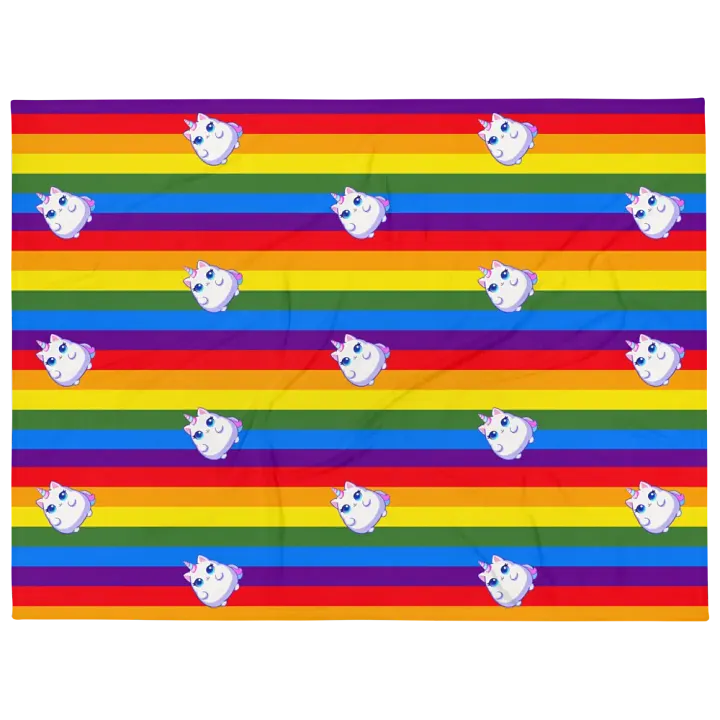 Unicorn Kitty Pride Throw Blanket product image (1)