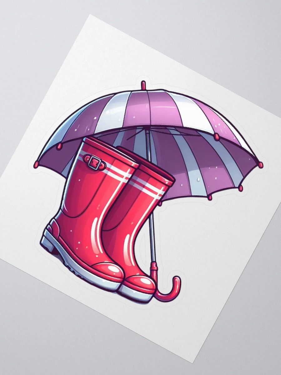 Charming Rain Boots and Umbrella Sticker product image (4)