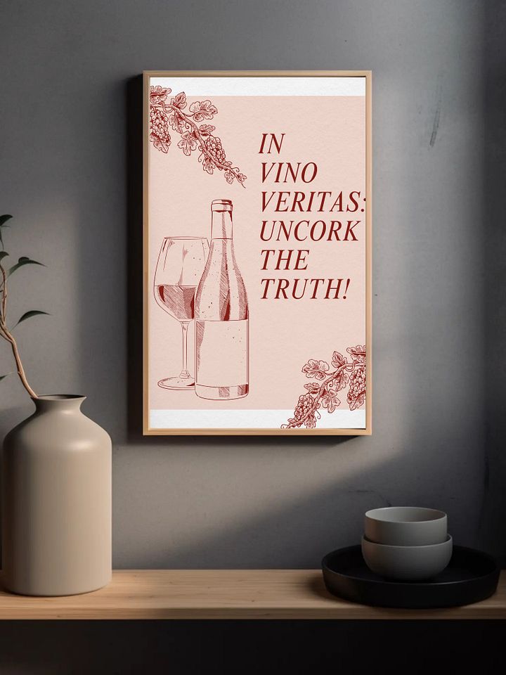 In Vino Veritas Wine Wall Art Vintage Wine Bottle Print, Fun Kitchen Decor, Wine Lover Gift, Bar or Dining Room Art Uncork the Truth Poster product image (2)