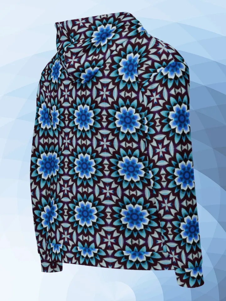 Symmetric Blue Floral Unisex Hoodie product image (2)