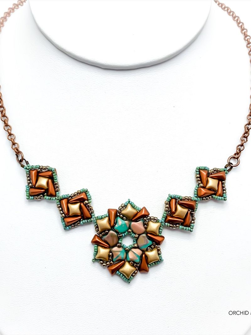 Beading Pattern – Canyon Falls Vexolo and WibeDuo Necklace