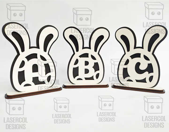 Easter Bunny Monogram Set 4 (3 Sizes) - Laser Cut Files product image (2)