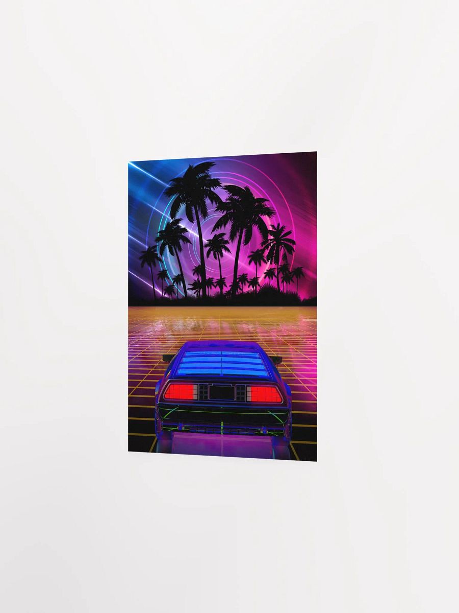 Neon landscape: Synthwave horizon & car, outrun [synthwave/vaporwave/cyberpunk] — Aesthetic retrowave poster product image (7)