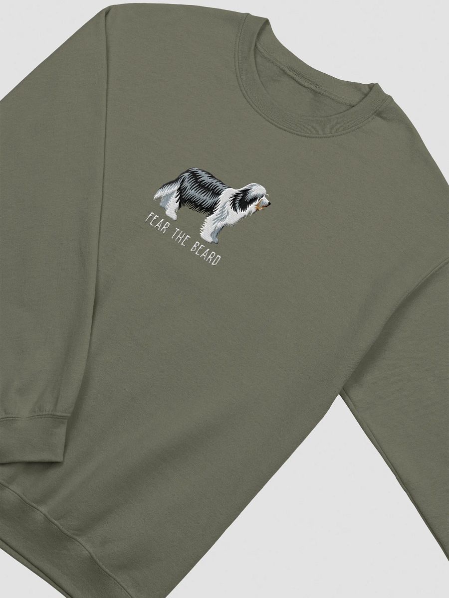 Fear the Beard Sweatshirt (Embroidered) of a Bearded Collie product image (15)