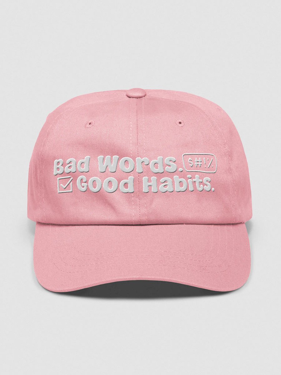 Bad Words Good Habits PASTEL PINK Dad Cap! product image (1)