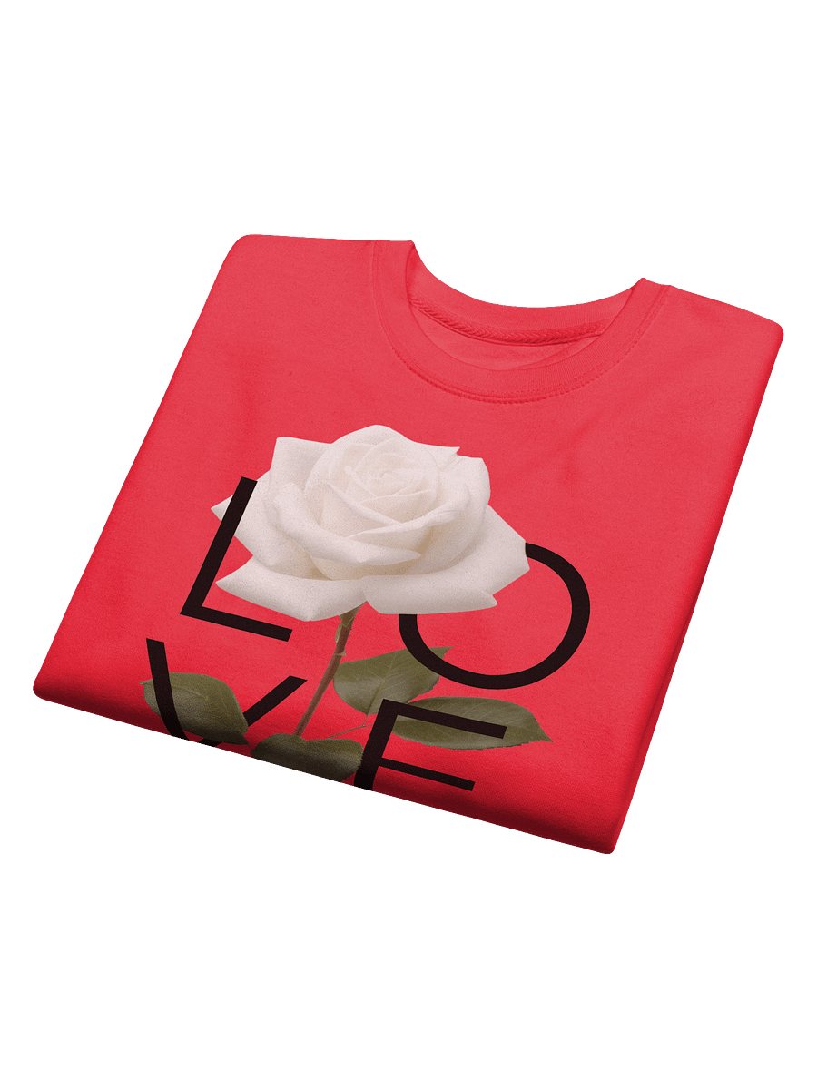LOVE Rose Sweatshirt | 100% Cotton Heavyweight | White Rose Minimalist Design | Unisex Sizing | Cozy & Stylish Loungewear product image (4)