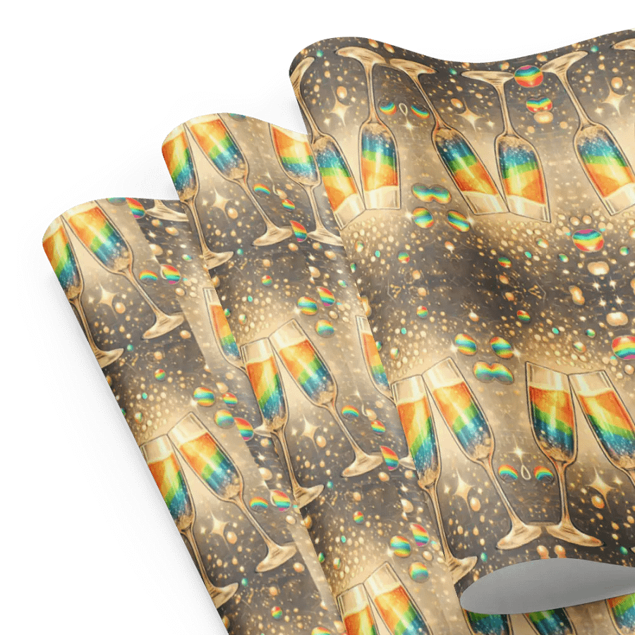 Rainbow Champagne Celebration Wrapping Paper Set product image (8)
