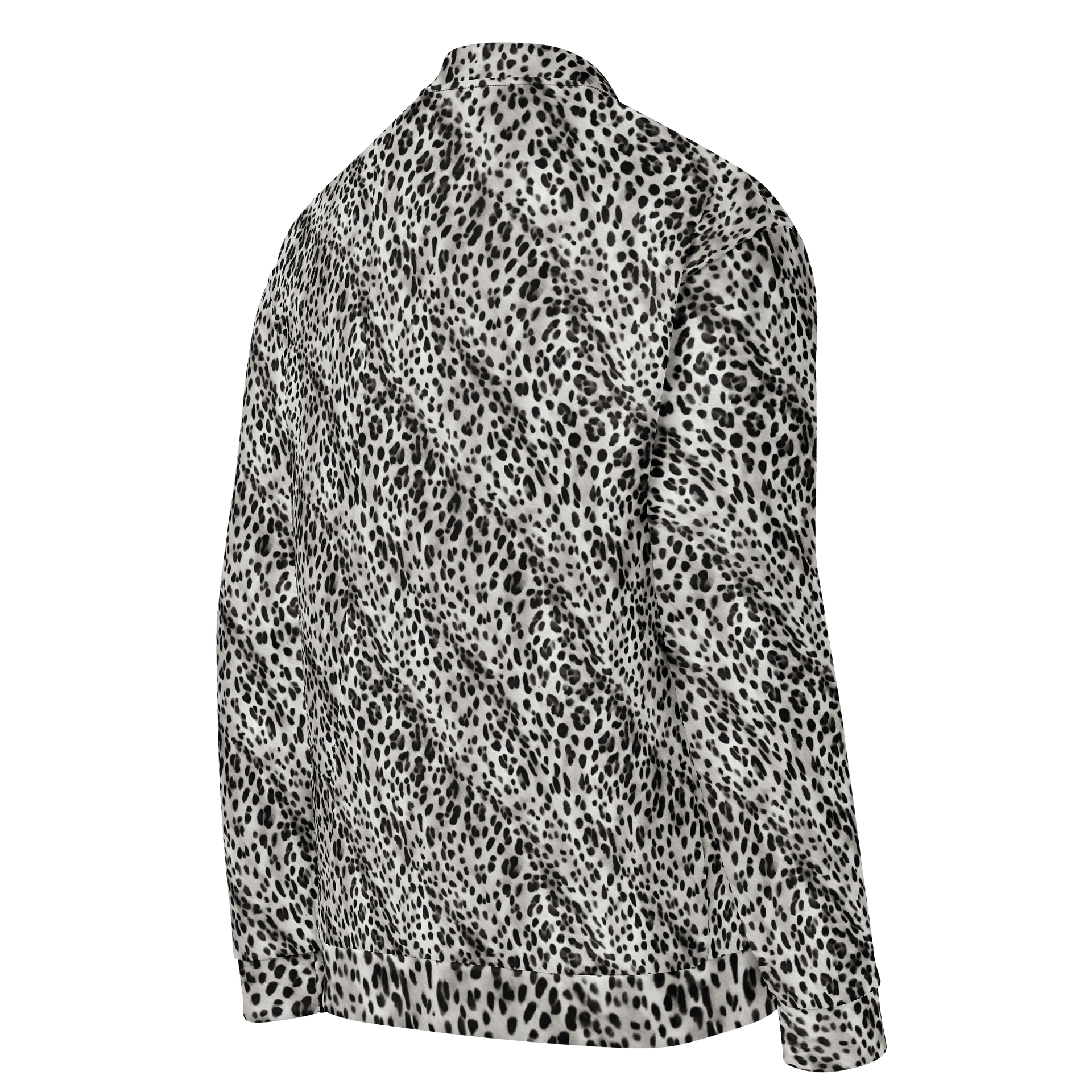 Grey Leopard Bomber Jacket product image (4)