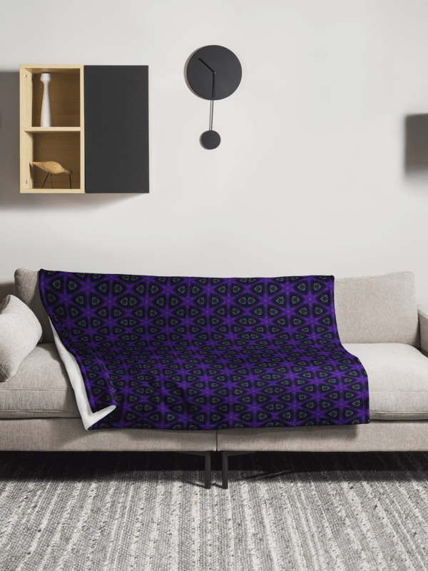 Starry Symmetry – Purple & Blue Modern Design Throw Blanket product image (1)