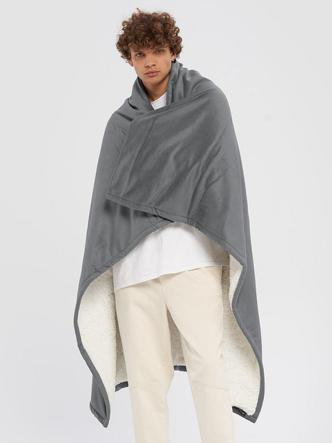 Photo showing Port Authority Embroidered Premium Sherpa Blanket