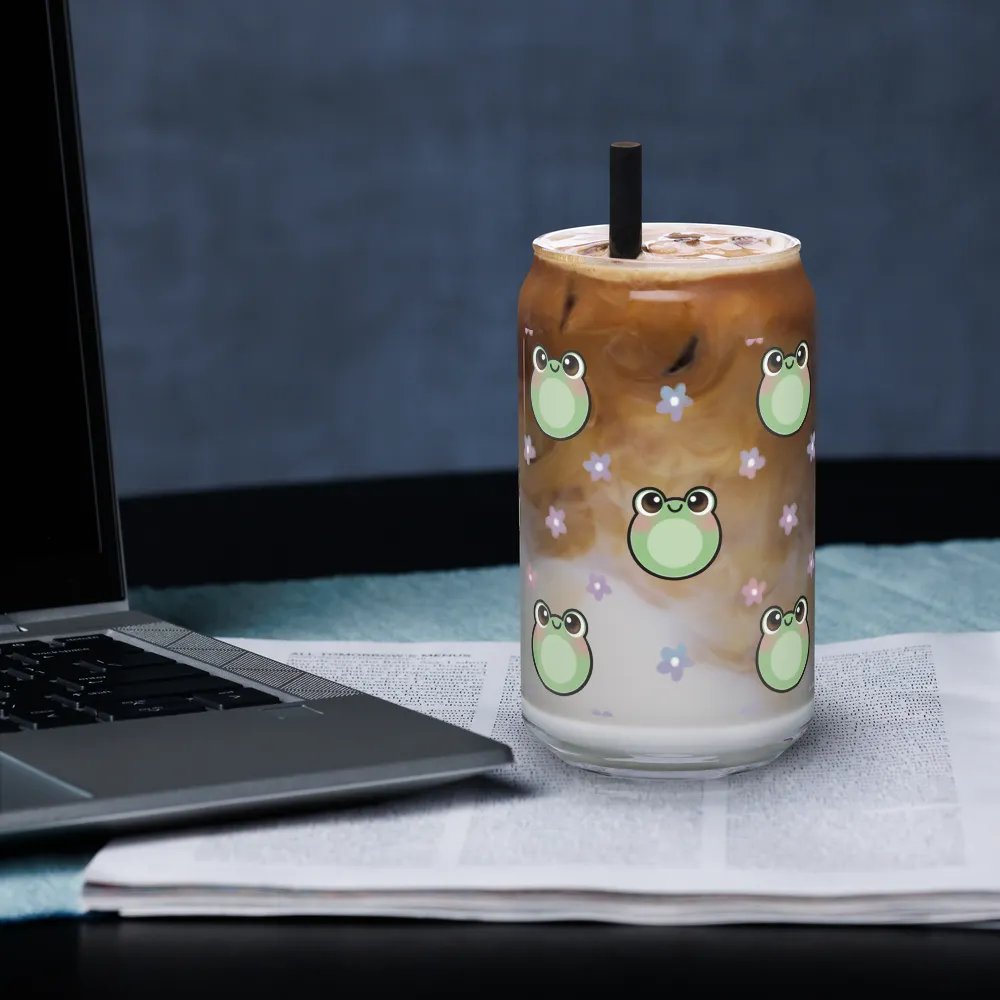 Froggy Pattern Glass Cup product image (33)