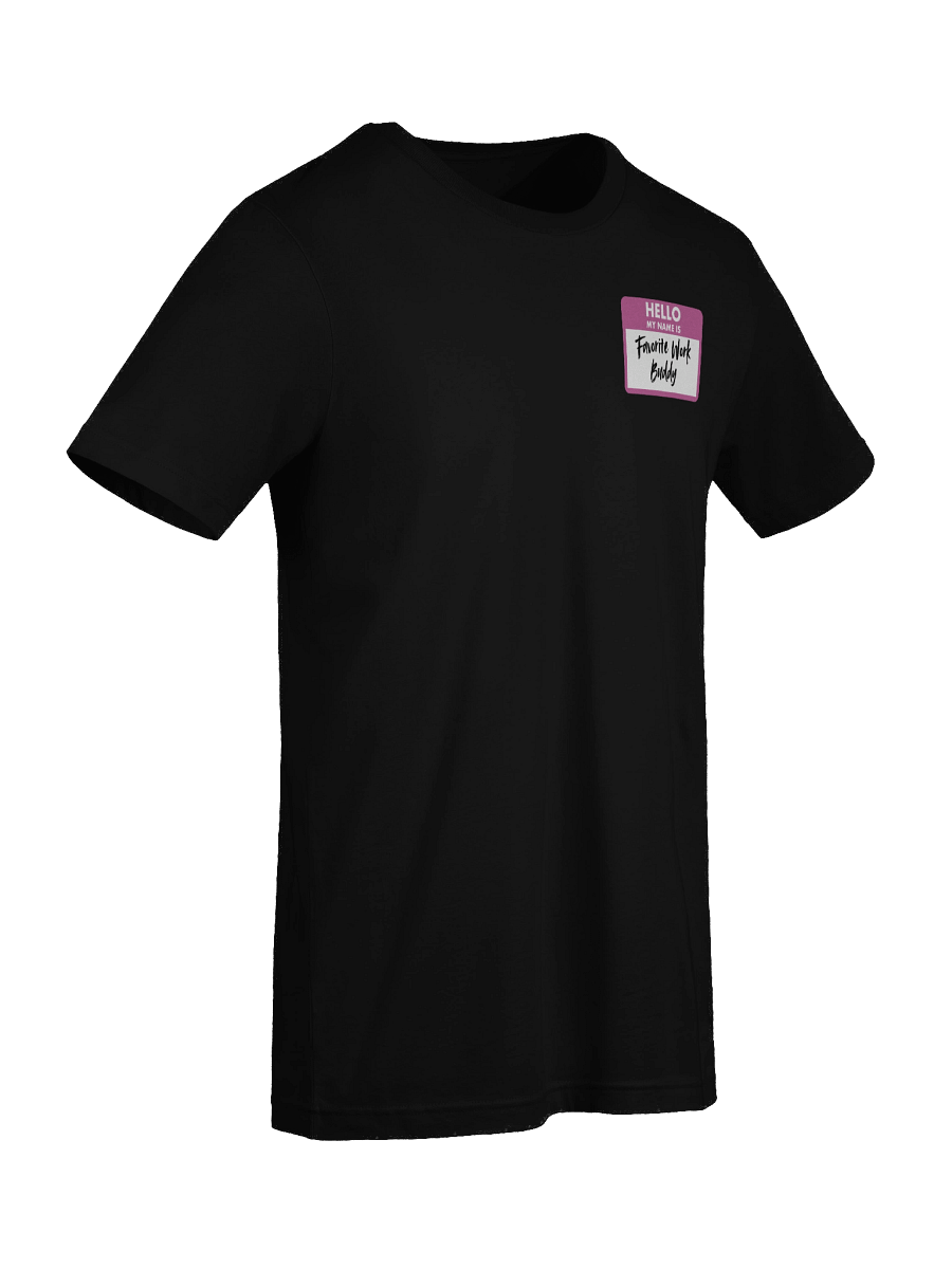 Favorite Work Buddy Name Tag T-Shirt (Pink) product image (76)