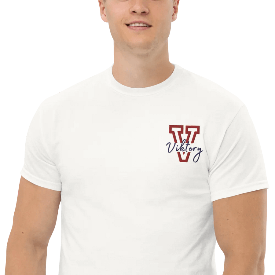 Adult Shirt White (red & blue logo) product image (9)