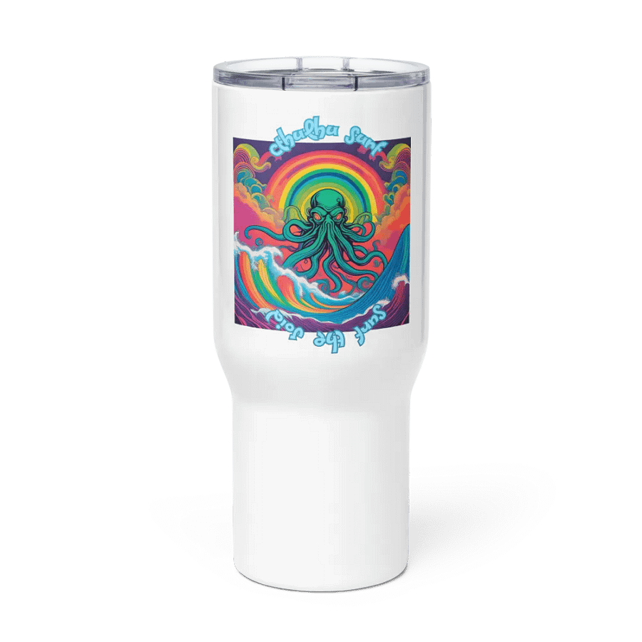 Cthulhu Surf Stainless Steel travel mug with handle 01a product image (2)