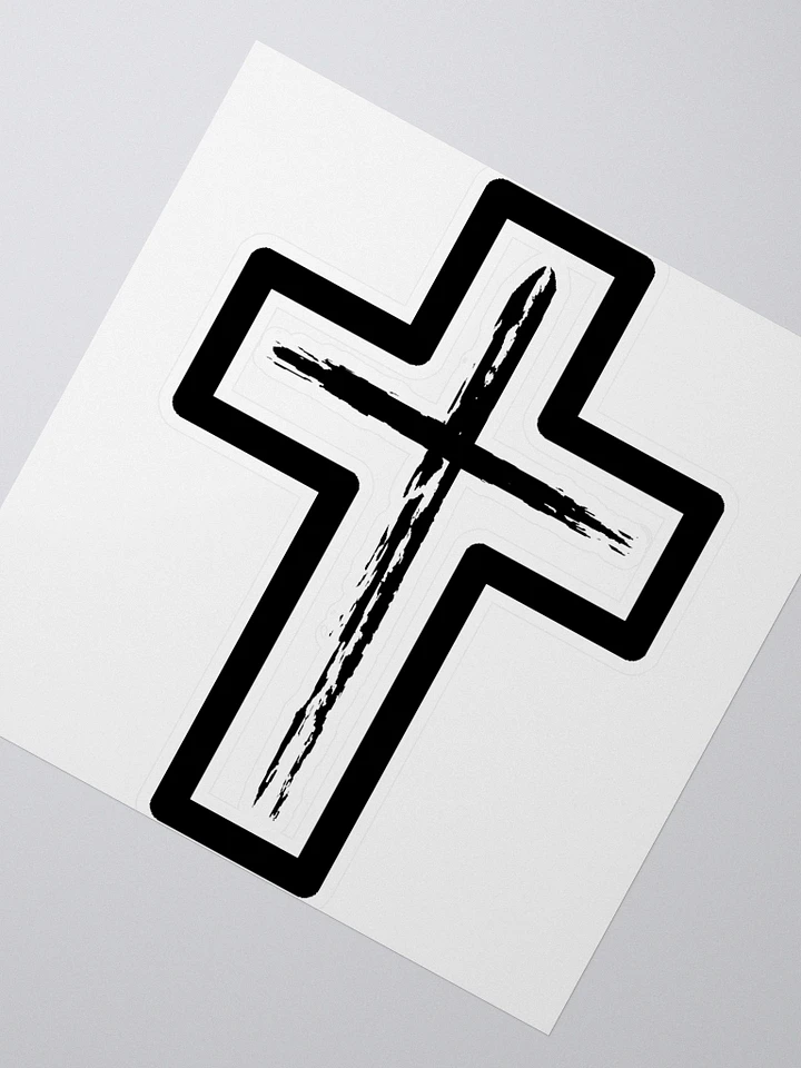 Black Cross With Boarder Sticker product image (1)