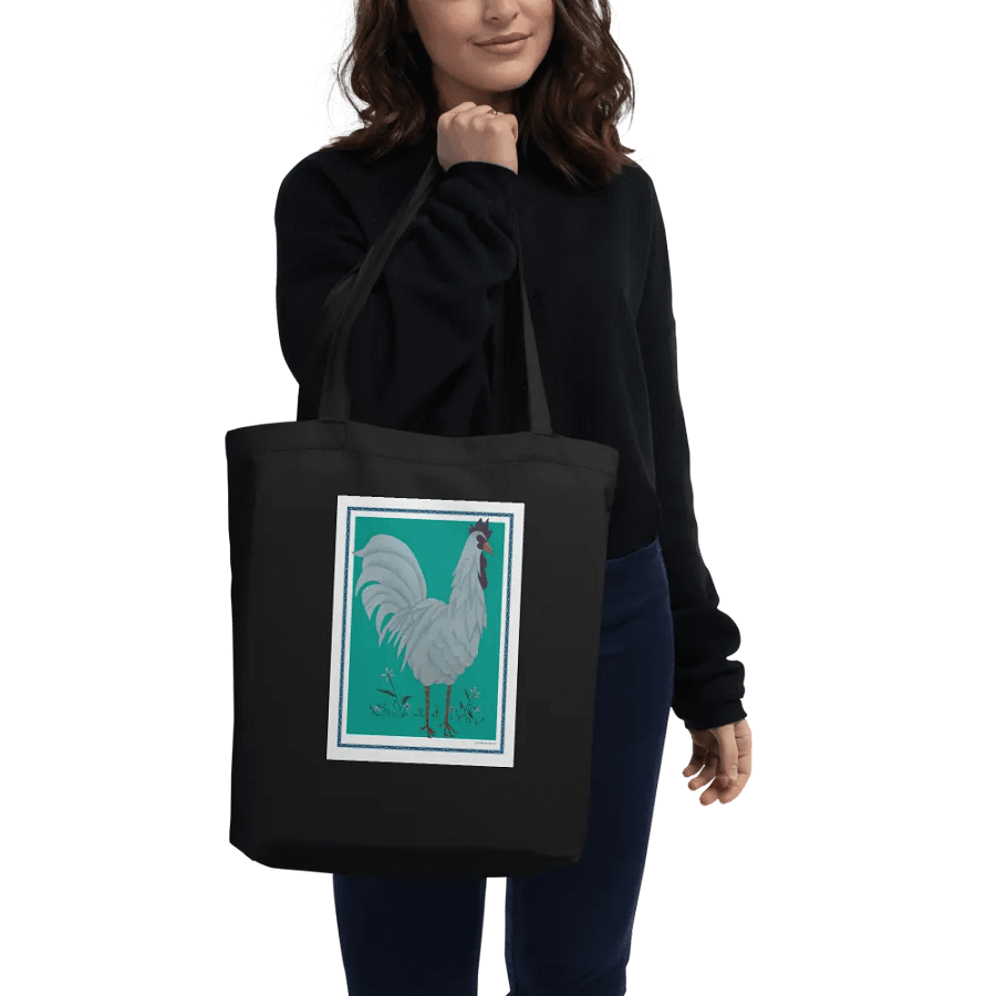 Eco Friendly Tote Bag with Chicken and Green Background product image (3)