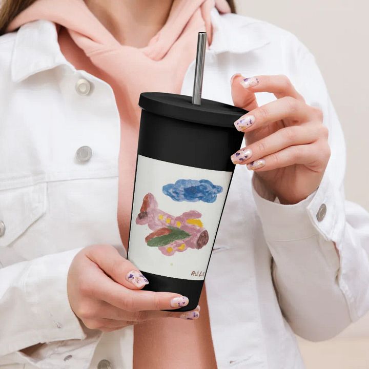 Kid Airplane (Insulated Tumbler with a Straw) product image (1)